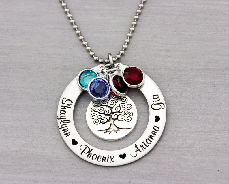 Mothers Necklace Engraved Personalized Kids Name Necklace Etsy