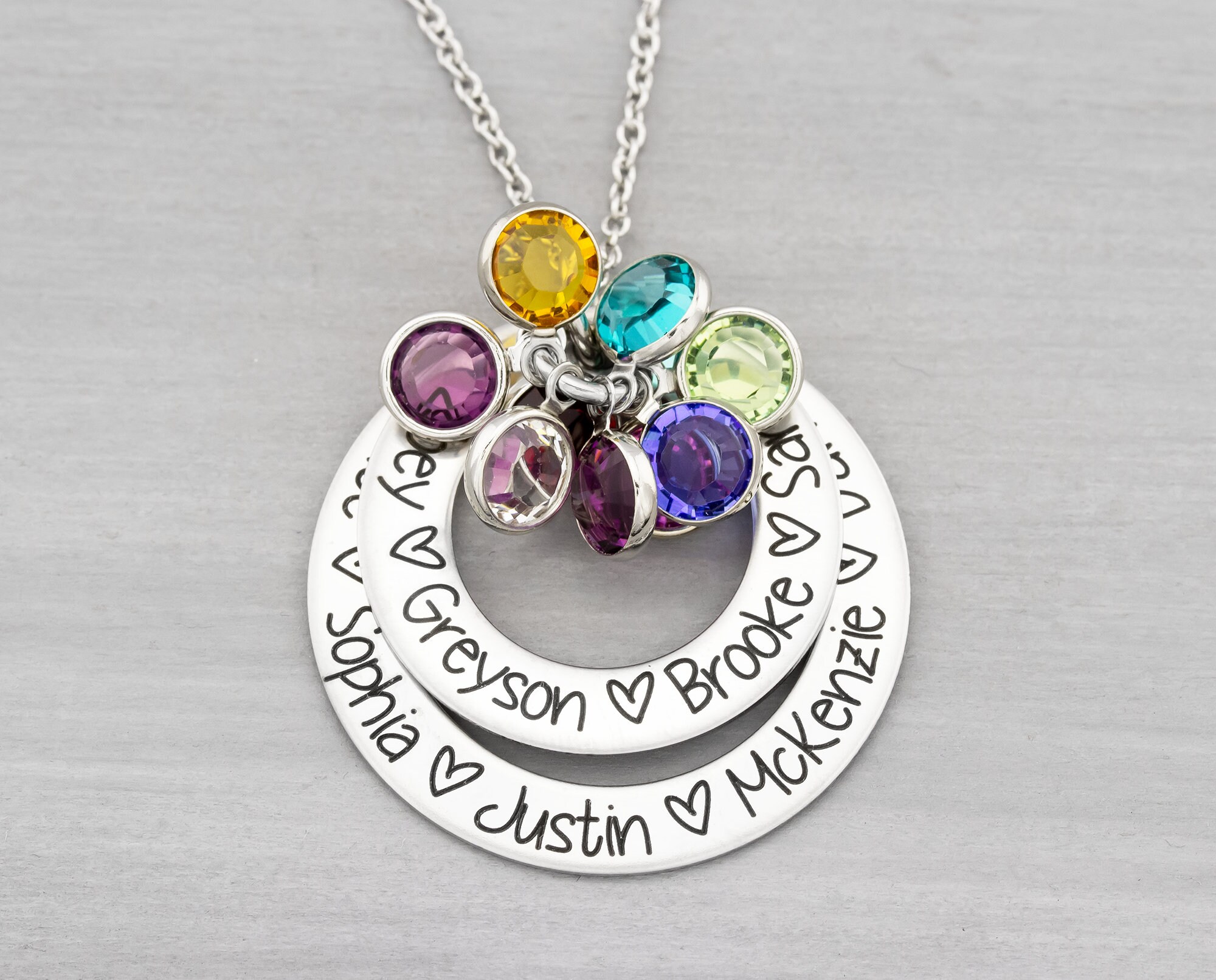 Name Necklace Grandma Birthstone | Etsy 