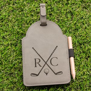 Étiquette personnalisée pour sac de golf en similicuir : porte-tee de golf personnalisé