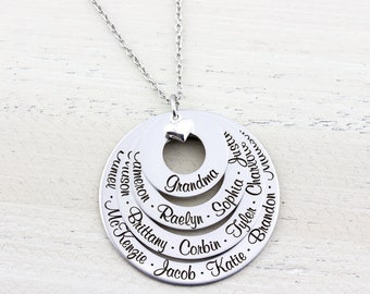 Grandma Necklace, Family Necklace, Kids Name Necklace, Personalized Necklace, Multiple Name Necklace, Mothers Day Gift, Grandma Gift