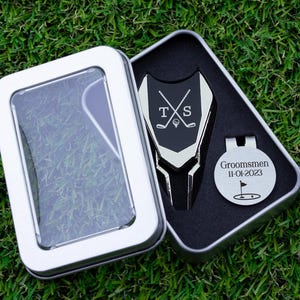 Personalized Divot Tool and Golf Ball Marker Groomsmen Best Man Gifts for Men - Groomsman Proposal Gift for Him - Custom Engraved Golf Gifts