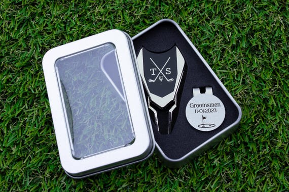 Personalized Divot Tool & Ball Marker Set: Engraved Golf Gift for Groomsmen