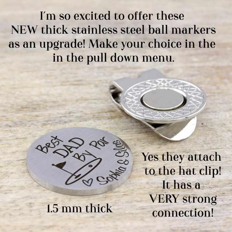 Personalized Golf Gifts for Men Custom Golf Ball Marker with Hat Clip Engraved Golfer Gift for Him Anniversary Gifts for Him Thicker 16G