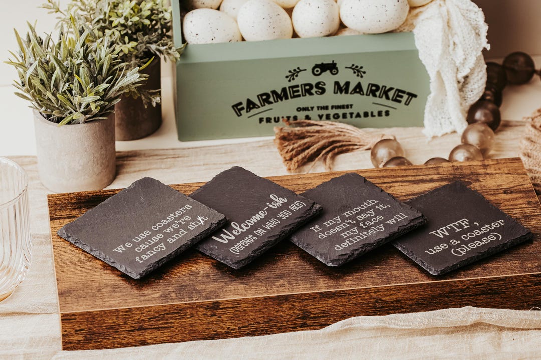 Custom Slate Coasters Host Family Gift: Personalized Coaster Set With ...