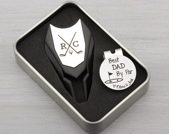 Divot Tool Personalized Golf Ball Marker - Gift for Dad Husband Father's Day - Custom Engraved Golf Gifts for Men - Personalized Gift Set