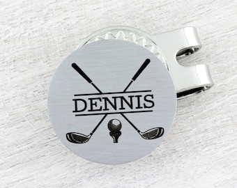 Personalized Golf Gifts for Men and Women - Custom Golf Ball Marker Hat Clip - Golfer Gift for Him - Birthday Personalized Gift for Dad