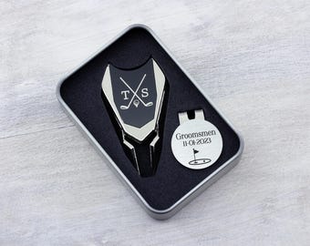 Personalized Golf Divot Tool Ball Marker Set: Wedding Party Gift Groomsman