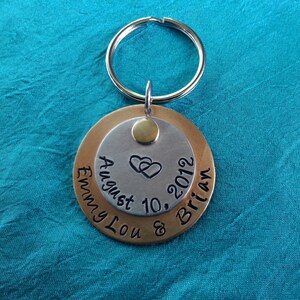 personalized key chain -hand stamped key chain - key chain for groom