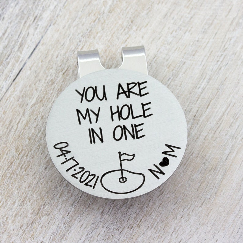 Personalized Golf Gifts for Men Custom Golf Ball Marker with Hat Clip Engraved Golfer Gift for Him Anniversary Gifts for Him image 1