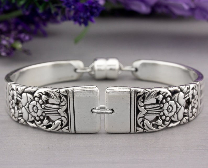 Rose Charm Bracelet Statement Jewelry for Mother/'s Gift Vintage Silverware Jewelry for Women Unique Spoon Jewelry Spoon Bracelet for Mom