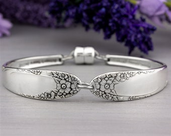 Silverware Bracelet - English Garden 1949 Antique Silverware - Spoon Jewelry - Mothers Day Gift for Her - Grandmother Keepsake Jewelry