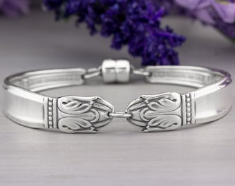 Silverware Jewelry Danish Princess 1938 Spoon Bracelet Mothers Day Gift for Her - Vintage Flatware Bracelet Keepsake Gifts