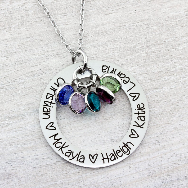 Custom Name Necklace, Mother Necklace with Kids Names, Personalized Necklace with Birthstones, Mom Necklace, Mothers Day, Personalized Gift image 3