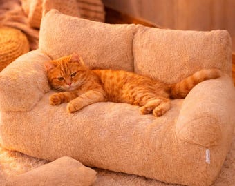 Plush Cat Bed – Warm Winter Pet Sofa, Cozy Small & Medium Dog Nest, Soft Plush Pet House