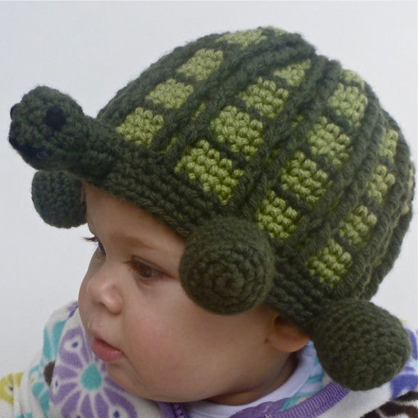 Crafty Tortoise Beanie and Pillow - PDF Crochet Pattern - Instant Download