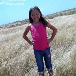 Selina Girls Tank Top - PDF Crochet Pattern - INSTANT DOWNLOAD