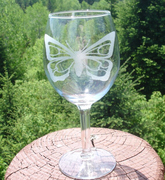 Items similar to Butterfly Etched Glassware on Etsy