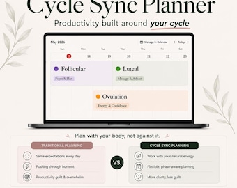 Cycle Sync Planner Notion Template | Productivity Planner for Women | Hormone-Aware Digital Planner