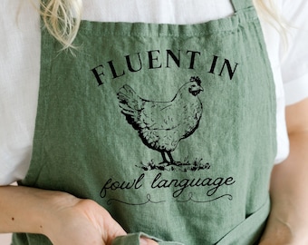 Funny Chicken SVG: Fluent in Fowl Language, Kitchen Cricut File (Digital Download)