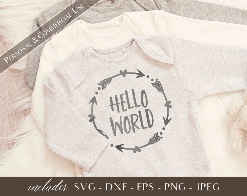 Download Clip Art Art Collectibles Clip Art Commercial Use Baby Shirt Svg Hello World Svg Cut File Silhouette Svg Svg Cute Newborn Baby Svg
