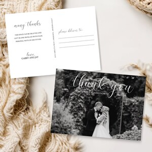 Cartões de agradecimento, cartões de agradecimento de casamento com foto, noivos