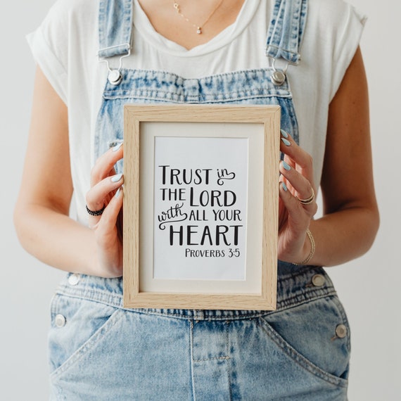 Trust in the Lord, Christian Quotes SVG, Bible Clip Art, Bible Verse SVG