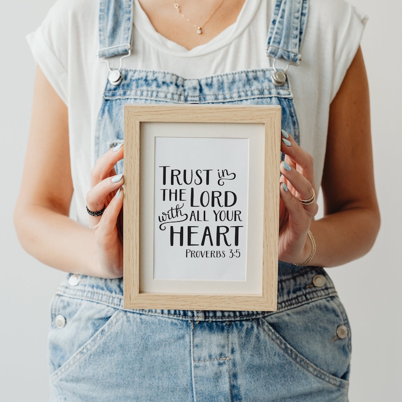 Trust in the lord with all your heart, proverbs 3:5 digital svg file