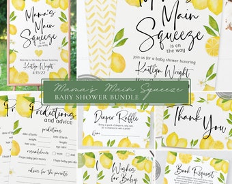 Lemon Baby Shower Invitation Bundle: Editable Summer Theme (Digital Download)