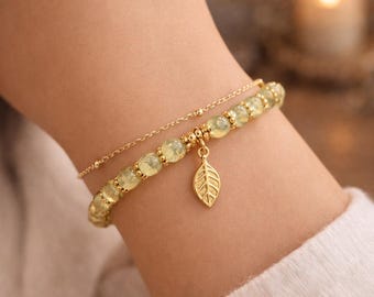 Jade bracelet, natural green jade stone bracelet, adjustable with gold detail, minimalist jewelry gift for women