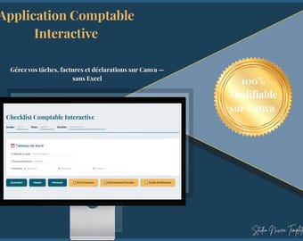 Canva Accounting App | Interactive Accounting Checklist | Invoice Tracking + Reminders | Tax Returns | Professional Template