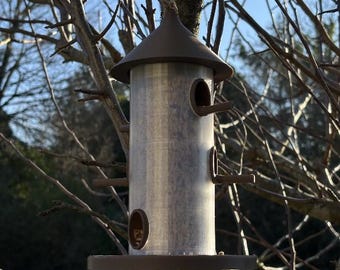 3D Printed Tubular Bird Feeder to Hang in Garden, 3D printing file, tubular hanging bird feeder for the garden