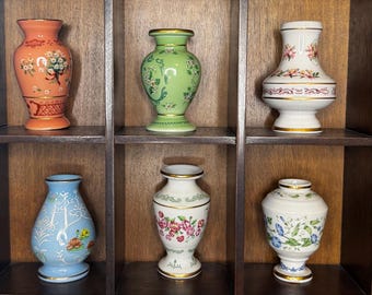 The Flowers of the Victorian Year, 1982 Franklin Mint LE Miniature Porcelain Vase Collection.
