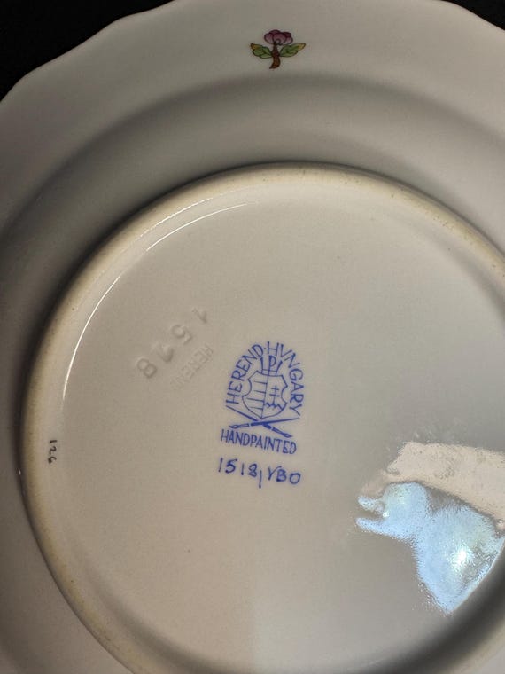 Herend Hungarian Numbered China (queen Victoria (green Border