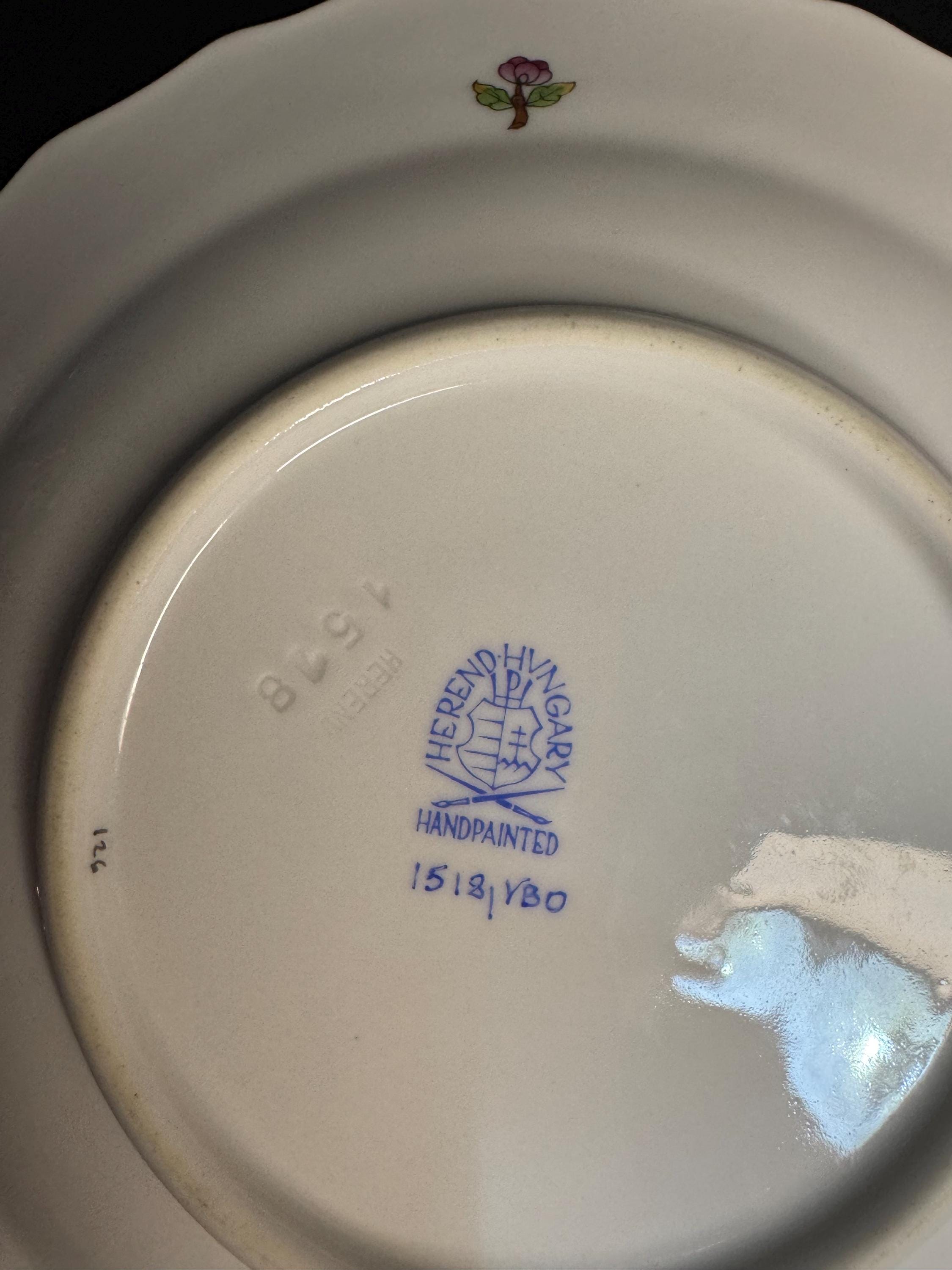 Herend Hungarian Numbered China (queen Victoria (green Border