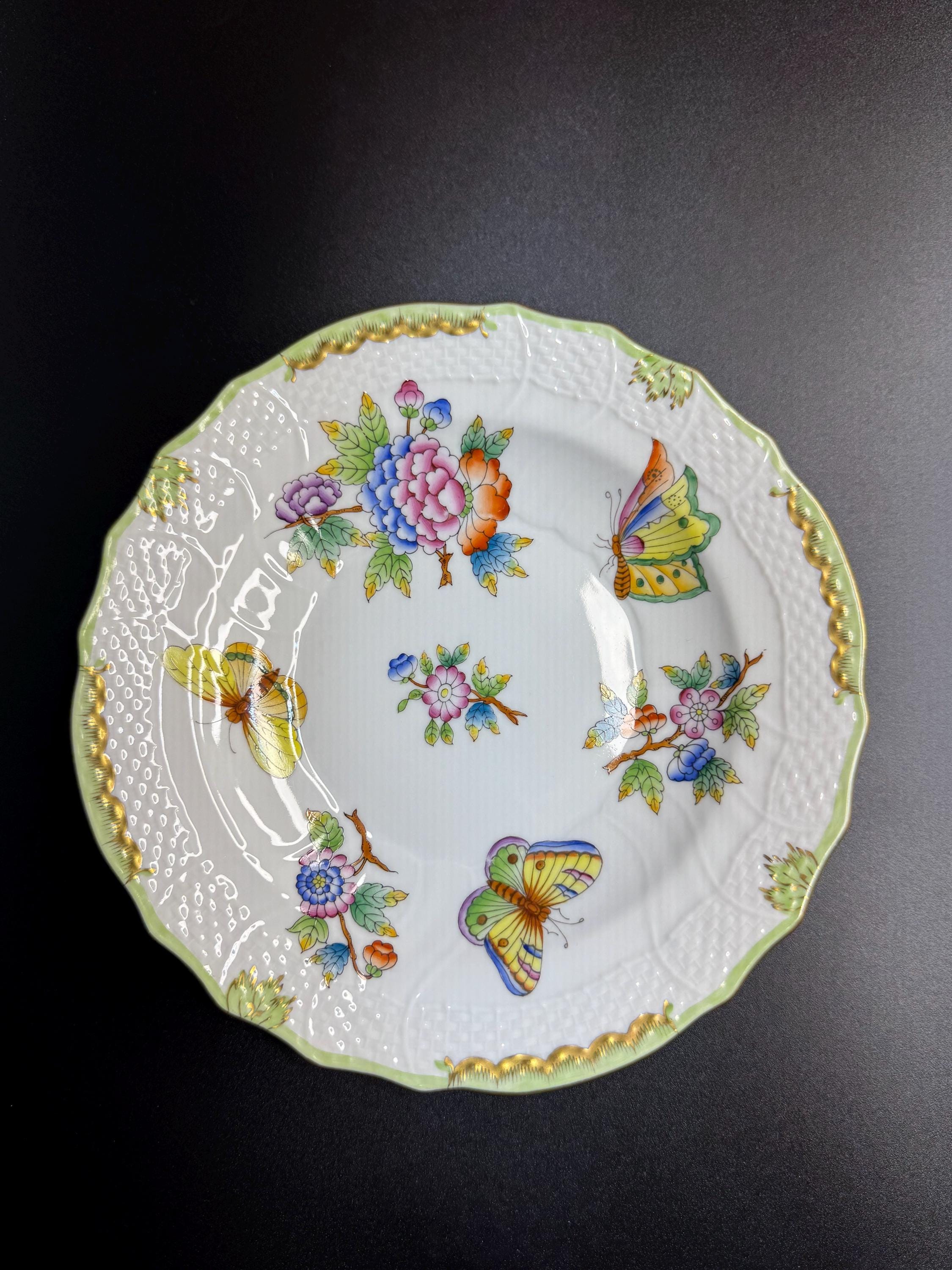 Herend Hungarian Numbered China (queen Victoria (green Border