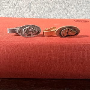 Vintage Tie Clip/Tie Bar/Money Clip Golden Lab, Daschund, Pointer Hunting Dog, 1960's, 1-1/2”l, choice of gold or silver
