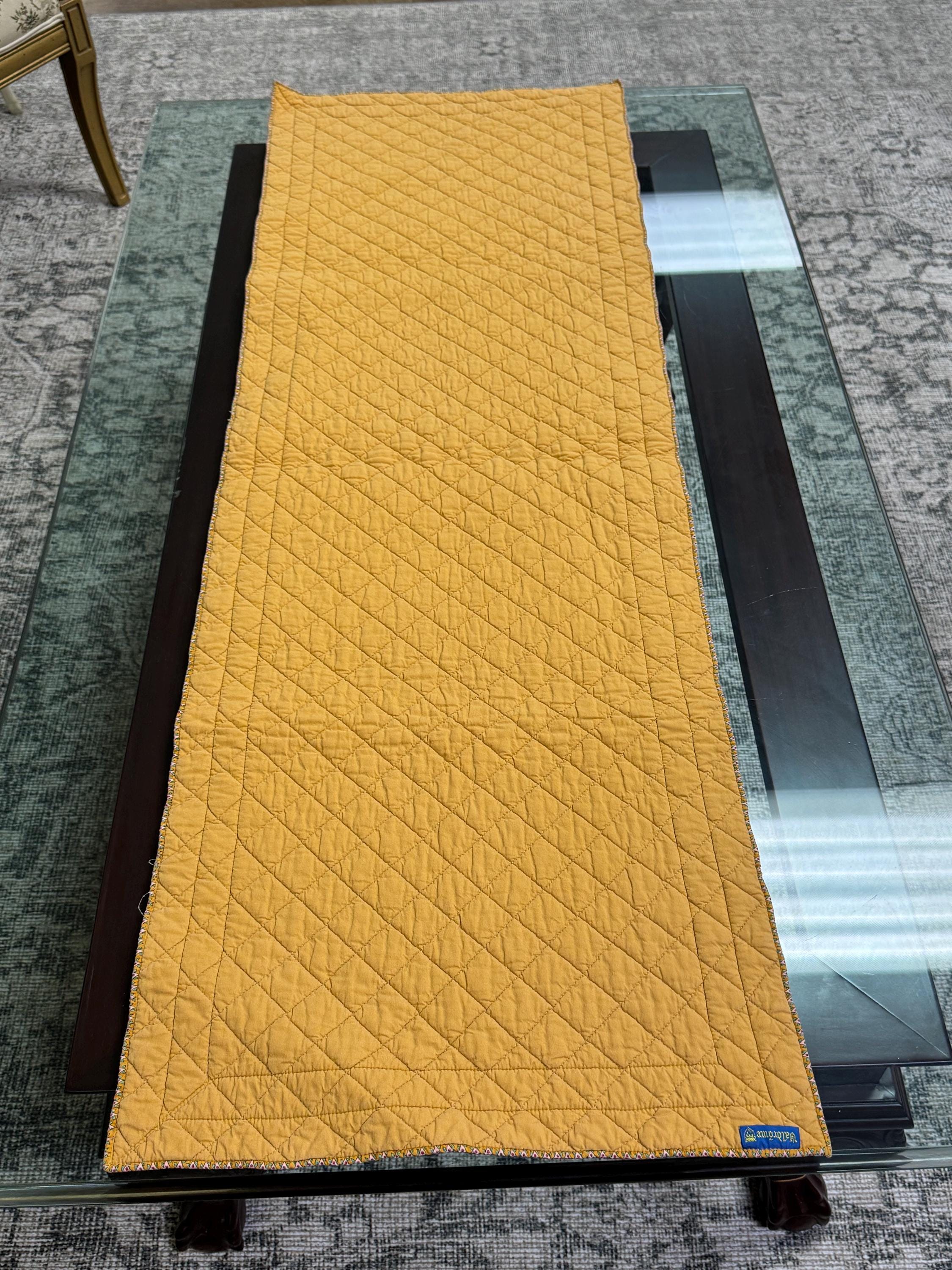 Pretty French Valdrome Dijon Quilted Table Runner, 53” X 17.5” - Etsy