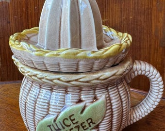 Vintage Tilso Citrus Reamer, Brown Ceramic Basket, 52/971