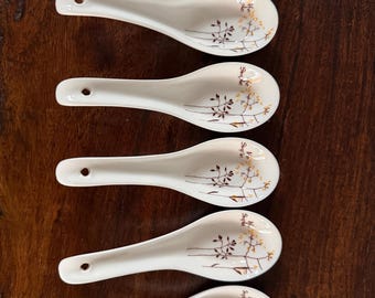 Cuchara sopera china Tomyeus, Life Simple, cerámica, 5-1/4” de largo x 1,75” de ancho