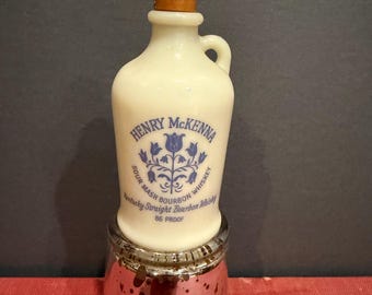 Vtg Henry Mckenna Mini Sour Mash Bourbon Whiskey Pottery Jug