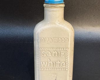 MCM Hollywood Sani-White Shoe Polish Bottle, 5.25”t x 2.125”w