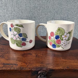 Taza grande Spectrum Berry Patch de 17 oz, cerámica esmaltada, a elegir entre 2 modelos, 9,5 cm de alto x 9,8 cm de diámetro.