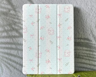 Bunny & Floral iPad Air 11''/13" 2025 iPad A16, 2024 iPad Pro 13/12.9/11", iPad Mini 6/5, iPad 10, iPad Pro M5 M4 11/13 Inch Mini 7 A17