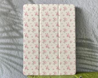 Pink Rose Floral iPad Air 11''/13" 2025 iPad A16, iPad Pro 13/12.9/11", iPad Mini 6/5, iPad 10/9/8, iPad Pro M5 M4 11/13 Inch Mini 7 A17