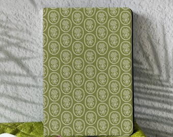 Olive Green Floral iPad Case, Vintage Botanical Design