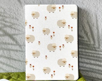 Cute Sheep & Wildflower iPad Case 10th Gen iPad Pro 2025 Pro 13 iPad Air 7 iPad 11 iPad Mini 7 iPad Air 4/5/6/7 iPad A16