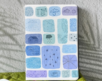 Whimsical Rainy Day Grid iPad Case 10th Gen iPad Pro 2025 Pro 13 iPad Air 7 iPad 11 iPad Mini 7 iPad Air 4/5/6/7 iPad A16