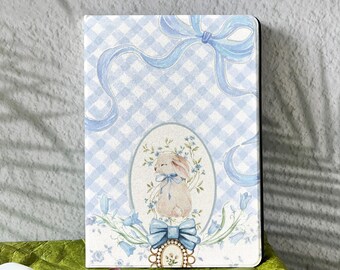 Blue Bow Plaid iPad Air 11''/13" 2025 iPad A16, iPad Pro 13/12.9/11", iPad Mini 6/5, iPad 10/9/8, iPad Pro M5 M4 11/13 Inch Mini 7 A17