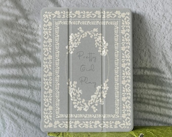 Gray Flowers iPad Air 11''/13" 2025 iPad A16, 2024 iPad Pro 13/12.9/11", iPad Mini 6/5, iPad 10/9/8, iPad Pro M5 M4 11/13 Inch Mini 7 A17