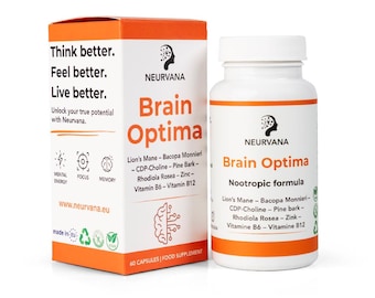 Brain Optima | Nootropic Supplement | Booster for focus, memory & mental clarity | Brain booster | Brain performance | 60 capsules